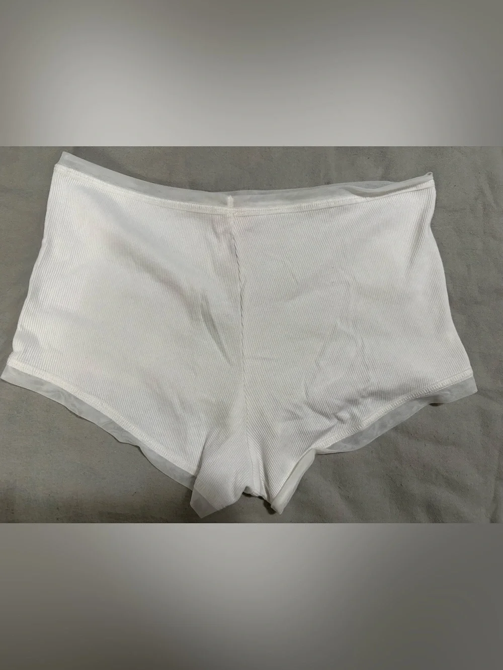 Victoria's Secret White Ribbed Tank and Button-Front Shorts Sleep Set